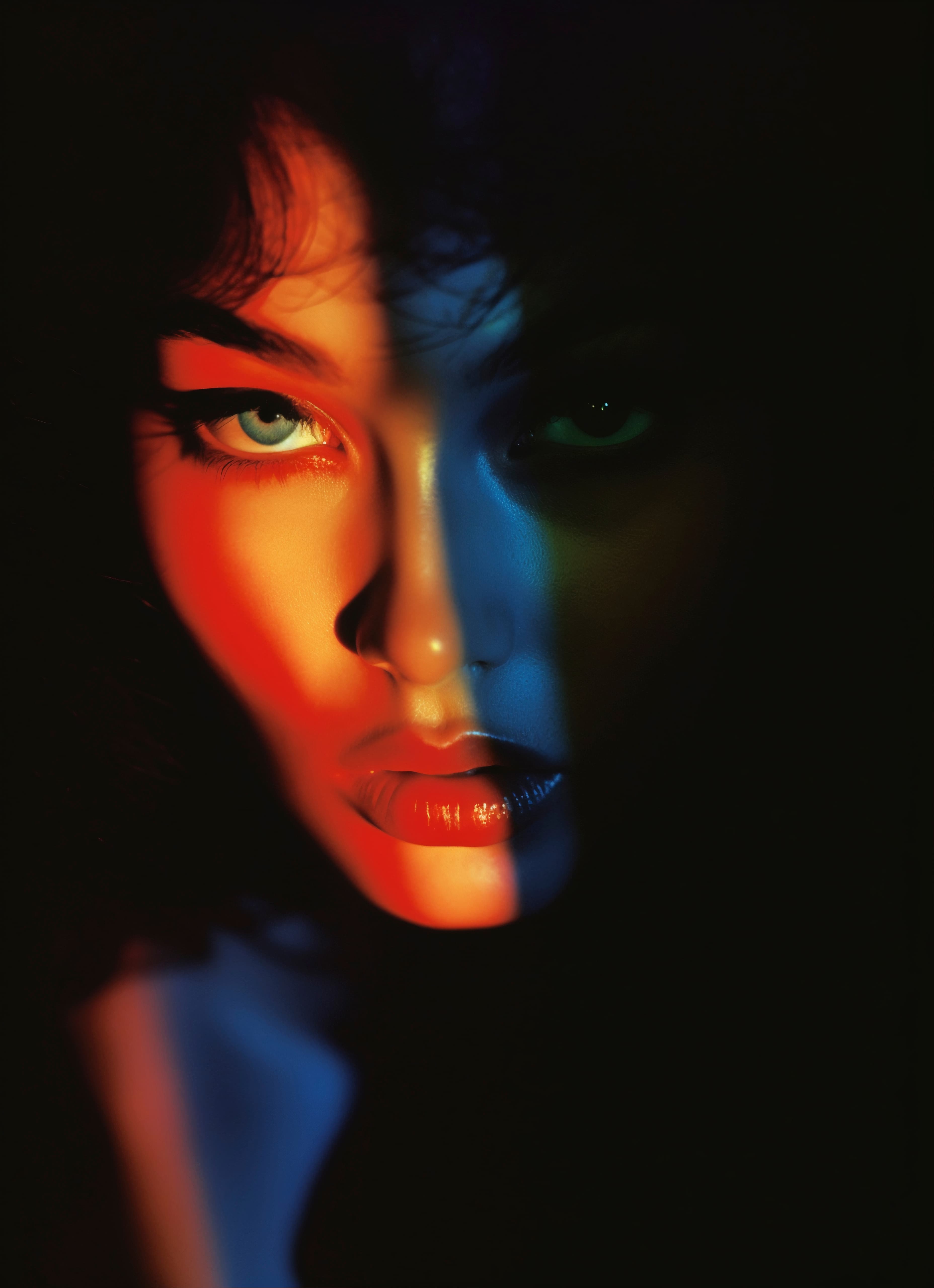 AI-generated abstract portrait with light effects