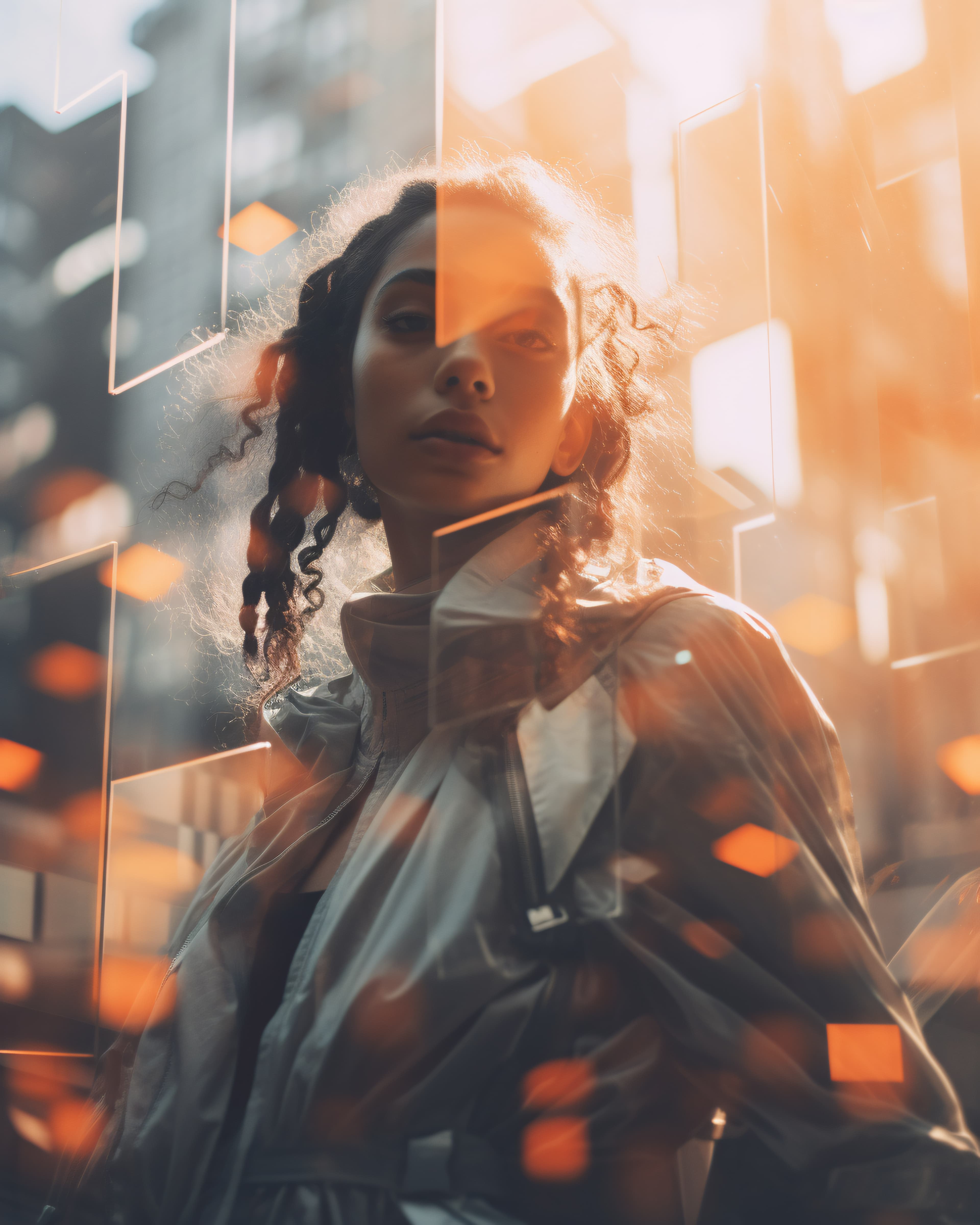 AI-generated digital art style portrait of an adult woman